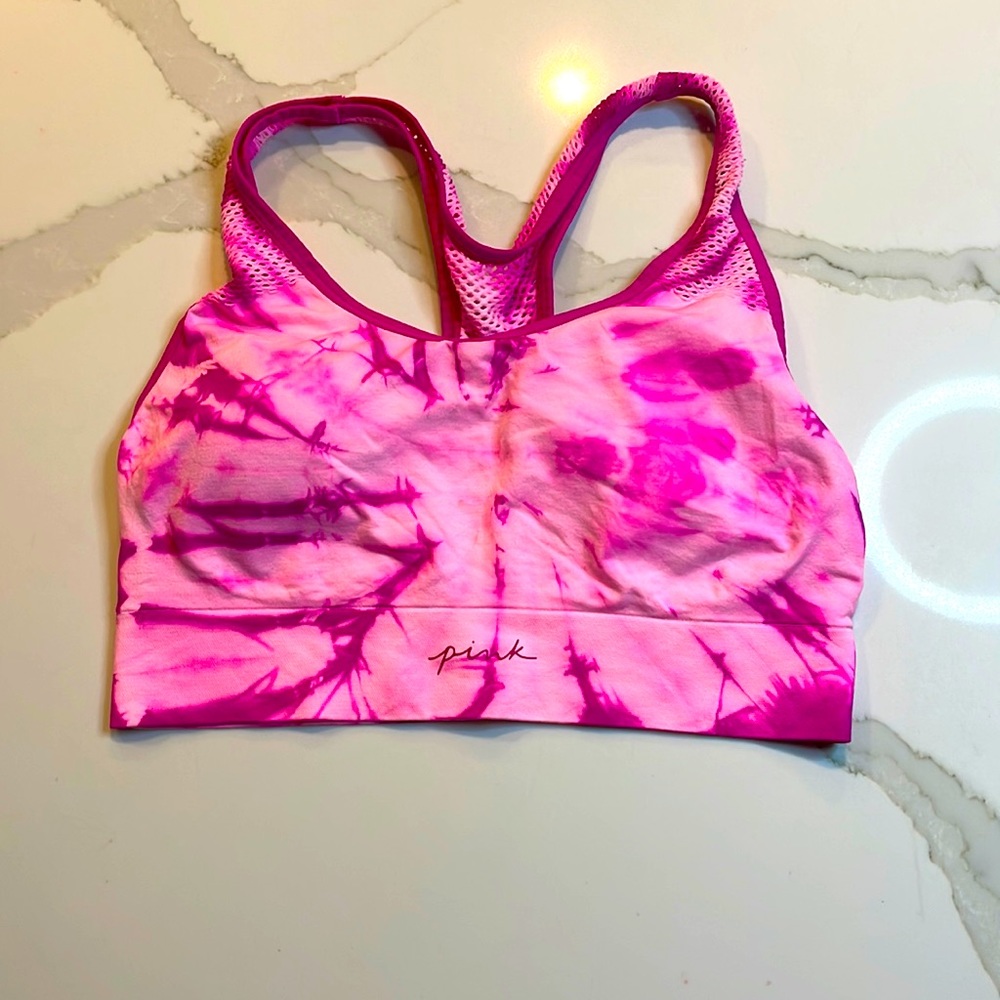 Pink sports bra